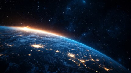 Obraz premium The bright light of the blue planet