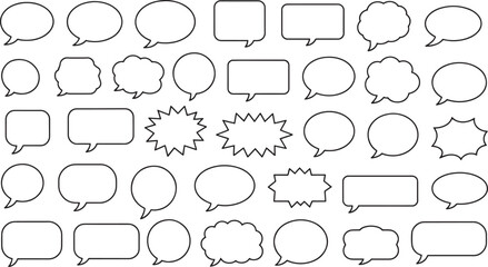 Fototapeta premium Comic-style speech bubble set in vector design for chat and message illustrations