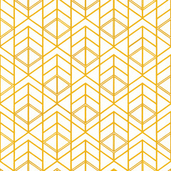 Abstract simple geometric vector seamless pattern with gold line texture on white background. Light modern simple wallpaper, bright tile backdrop, monochrome graphic element