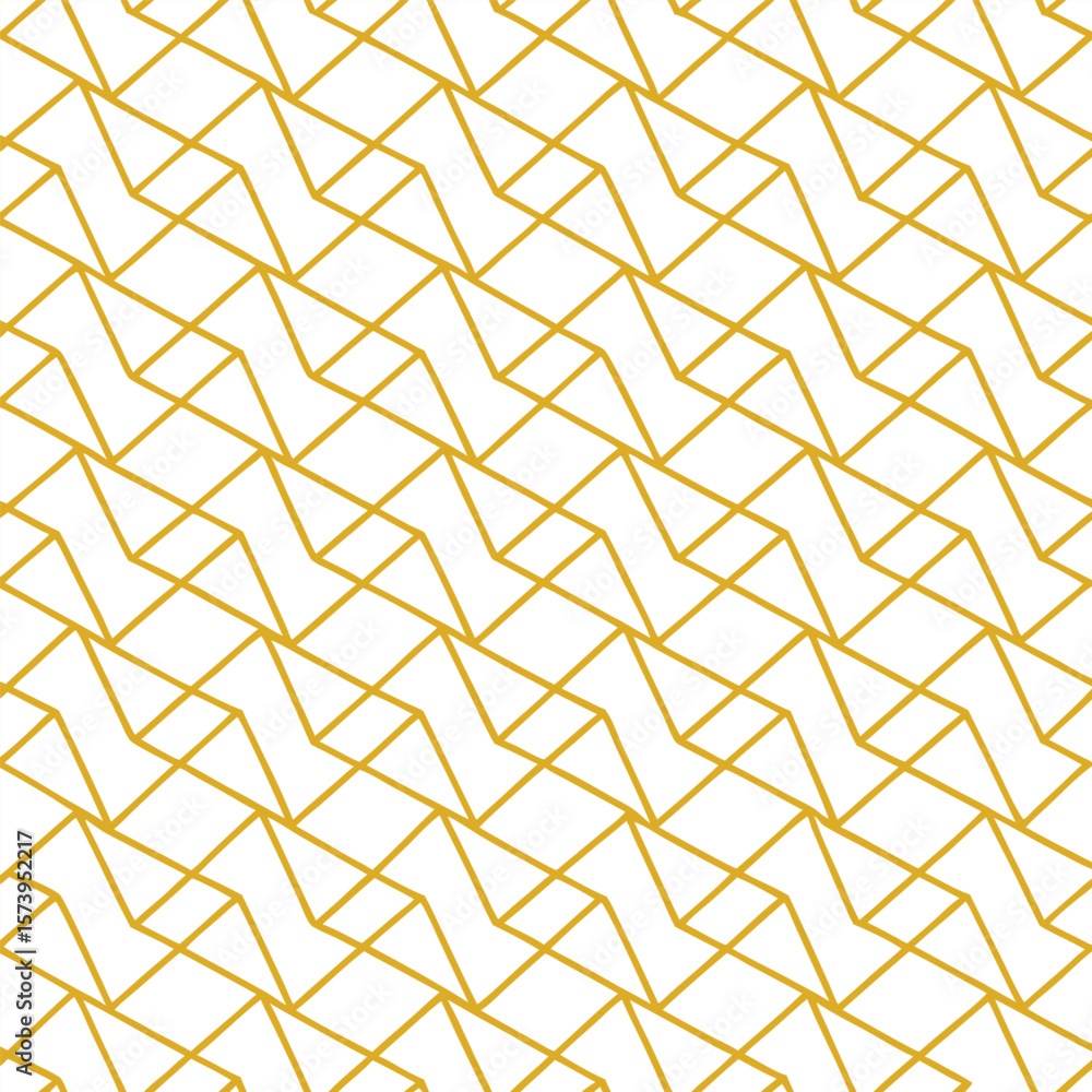 Poster abstract simple geometric vector seamless pattern with gold line texture on white background. light 
