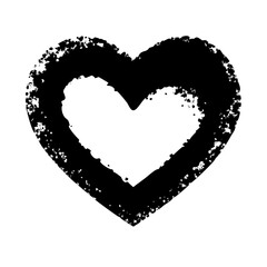 Stencil Heart Frame Dirty Texture Border, Black Brush frame