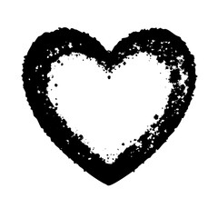 Stencil Heart Frame Dirty Texture Border, Black Brush frame
