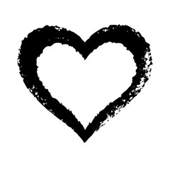 Stencil Heart Frame Dirty Texture Border, Black Brush frame