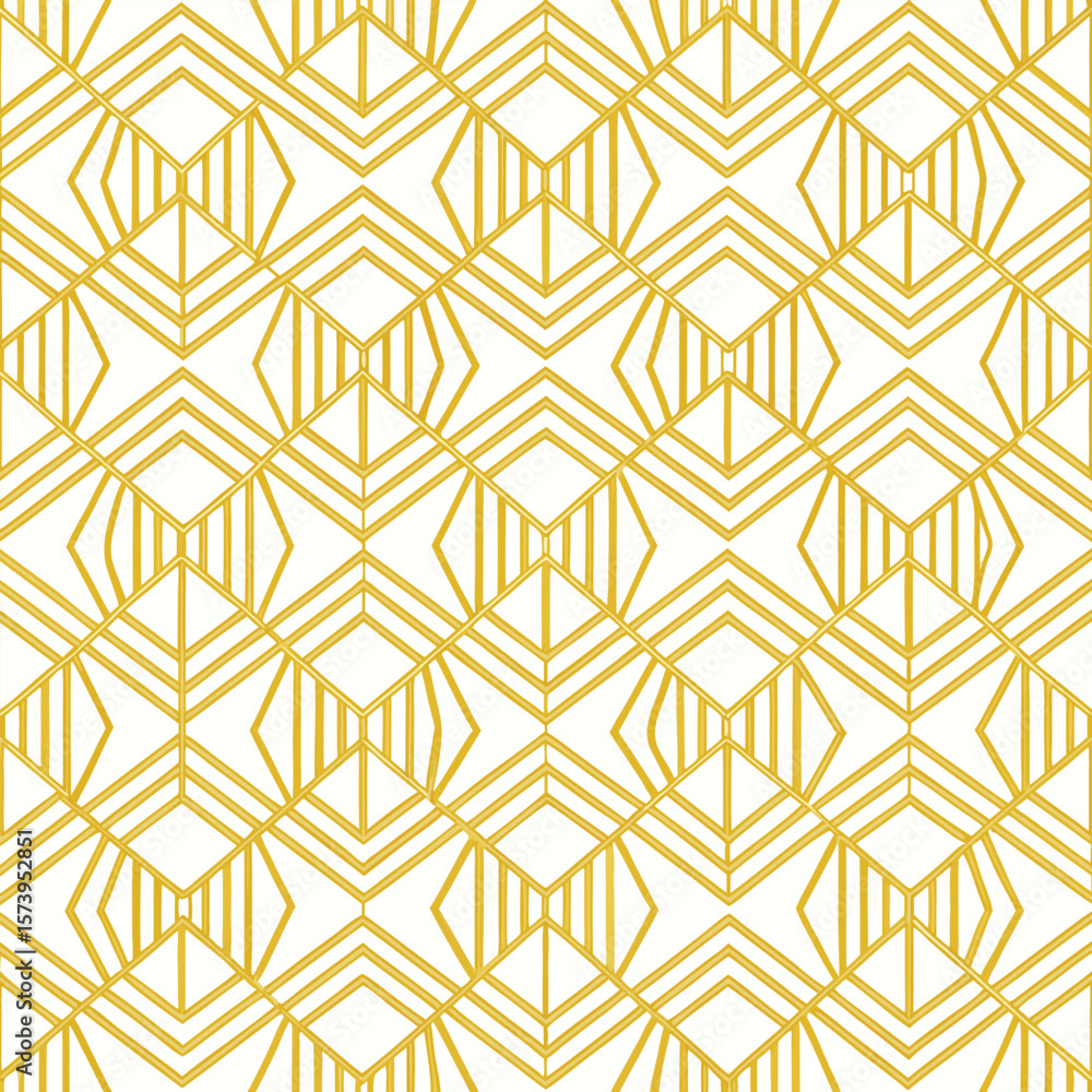 Poster abstract simple geometric vector seamless pattern with gold line texture on white background. light 