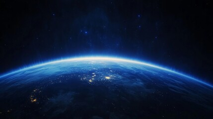 Fototapeta premium The bright light of the blue planet