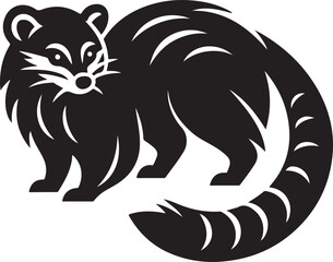 Minimal Black Civet Silhouette Vector Icon