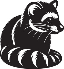 Minimal Black Civet Silhouette Vector Icon