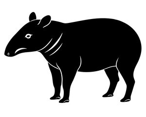 Fototapeta premium apir vector black animal silhouette on white background