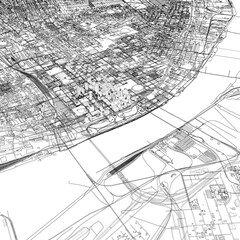 Obraz premium 3D illustration of city and urban in St. Louis Missouri USA