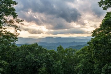 sunset in the Blue Ridge mountains Virginia