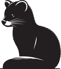 Minimal Black Civet Silhouette Vector Icon