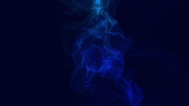 Dark Blue Plexus Background &ndash; Abstract Low-Opacity Technology Grid with Flowing Geometry and Futuristic Particles for AI Projects, Tech Promos, and Data Motion Graphics