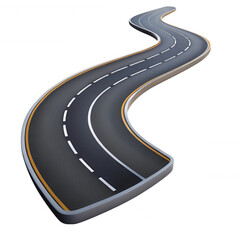 Winding Road with Curved Pathway isolated on transparent background Remove png