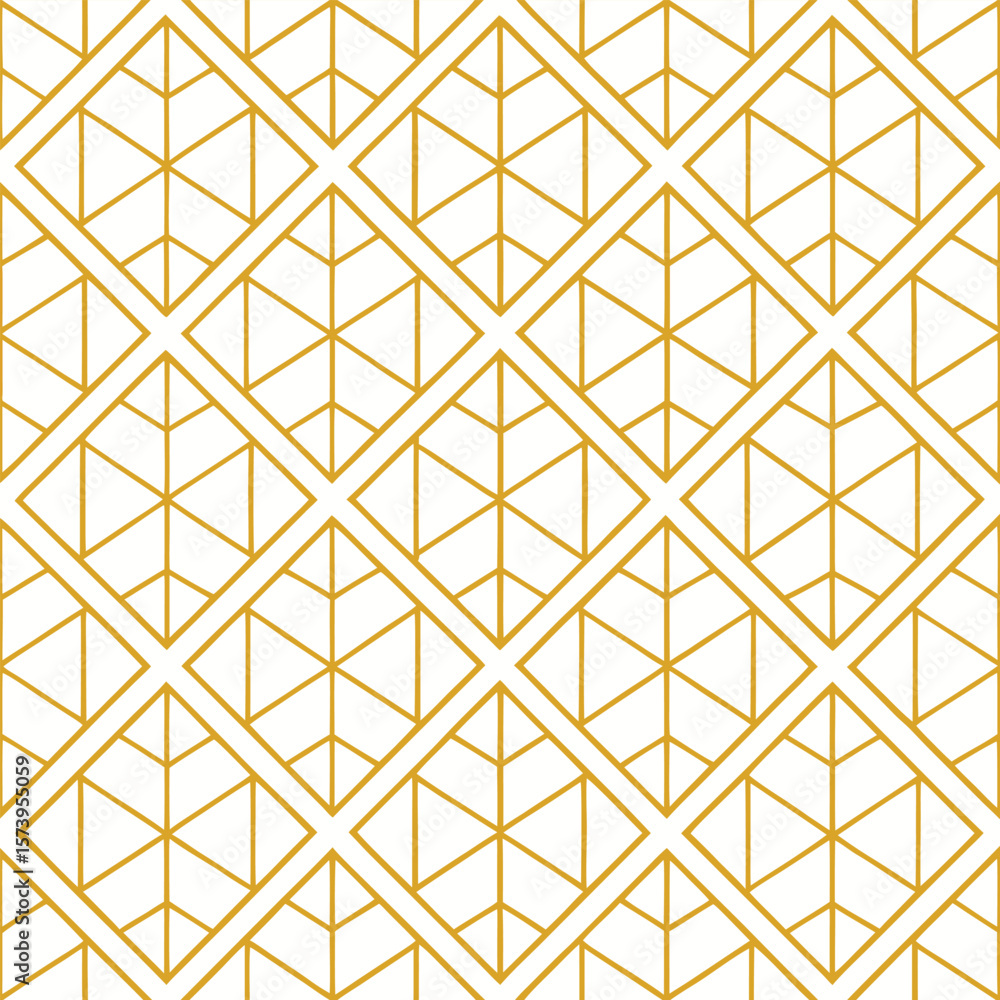 Poster abstract simple geometric vector seamless pattern with gold line texture on white background. light 