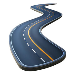 Winding Road with Curved Pathway isolated on transparent background Remove png