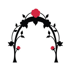 Fairy tale inspired floral arch silhouette for magical wedding entrances and garden themes