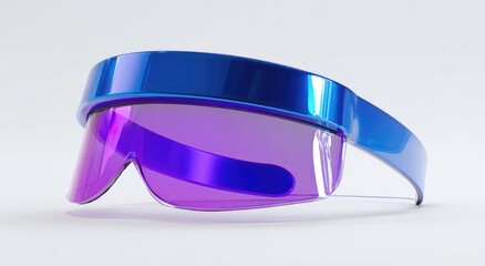 Shiny, futuristic, blue and purple sunglasses