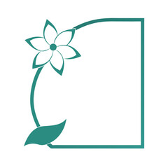 Jasmine corner frame silhouette with clean design for natural decoration and floral art
