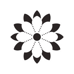 Minimalist dot flower alternate border silhouette for modern wedding frame decoration
