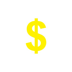 Obraz premium Yellow dollar sign silhouette vector flat illustration design.