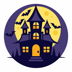 Abstract vector illustration of logo for celebrating children's holiday,halloween yellow pumpkin poster closeup on background.Halloween drawing consisting of tag,label,smile,monster,poster,face,party.