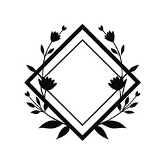 Modern geometric square frame silhouette with clean lines for contemporary design use