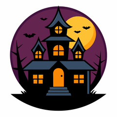 Abstract vector illustration of logo for celebrating children's holiday,halloween yellow pumpkin poster closeup on background.Halloween drawing consisting of tag,label,smile,monster,poster,face,party.