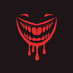 halloween skull with blood