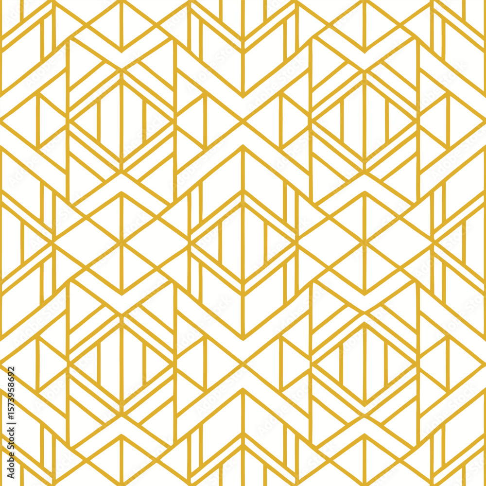 Poster abstract simple geometric vector seamless pattern with gold line texture on white background. light 