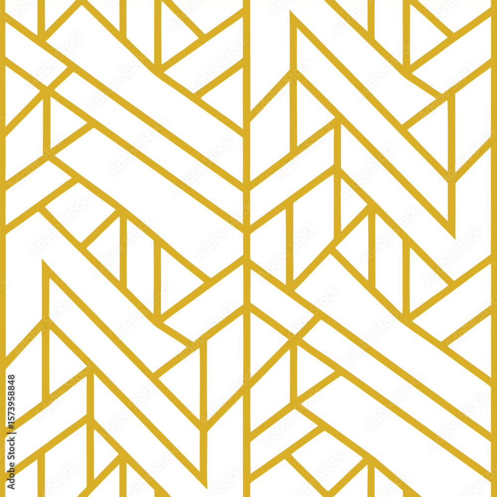 Poster abstract simple geometric vector seamless pattern with gold line texture on white background. light 