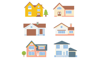Black House Silhouette Vector Set