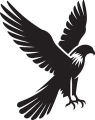 Obraz premium Minimal Black Falcon Silhouette Vector Logo Icon