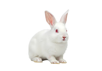 Fototapeta premium White Rabbit with Red Eyes isolated on transparent background