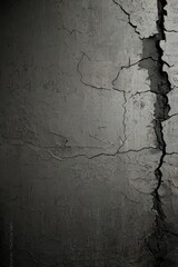 Cracked Wall Texture Grunge Background with Deep Fissures and Distress
