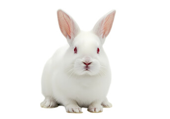 Fototapeta premium White Rabbit Portrait isolated on transparent background