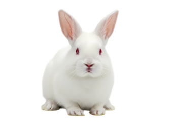 White Rabbit Portrait isolated on transparent background