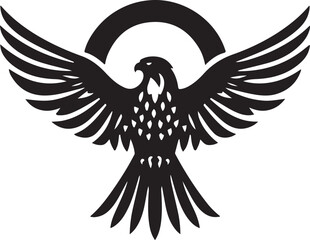 Obraz premium Minimal Black Falcon Silhouette Vector Logo Icon