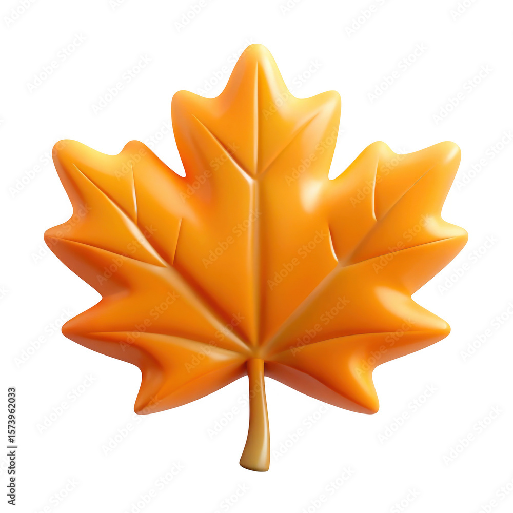 Poster 3d maple leaf isolated on transparent background