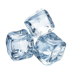 Obraz premium Three ice cubes on black background refreshing cold drink winter isolated on a transparent background