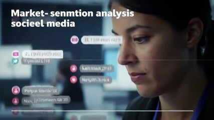 Focused person analyzing social media data on digital display - Powered by Adobe