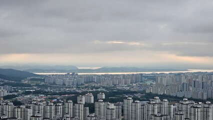 aerial view of the city
