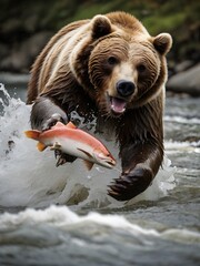 brown bear in the river