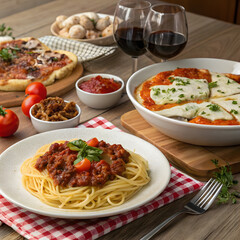pasta with tomato sauce and parmesan, Spaghetti, Chicken, sauce, tomato, food, delicious