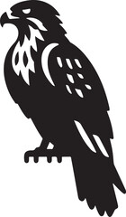 Minimal Black Hawk Silhouette Vector Icon