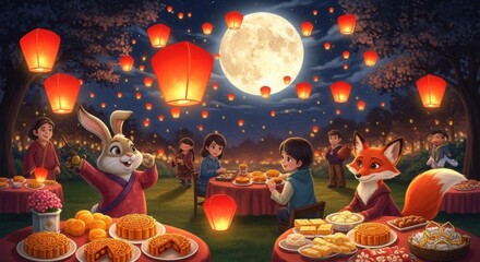 Enchanting Festival Celebration Under the Full Moon
