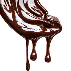Melted Chocolate Dripping Delicious Treat isolated on a transparent background