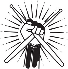 Vector illustration of a black silhouette of a woman holding an umbrella and a bunch of figures