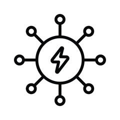 This outline icon simplifies the idea of energy source