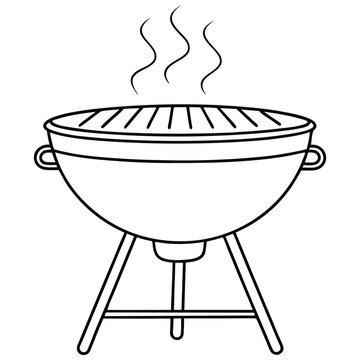 black and white grill with smoke clip art preview