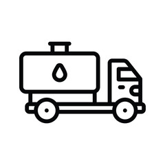 This outline icon shows a fuel tanker delivering renewable fuel